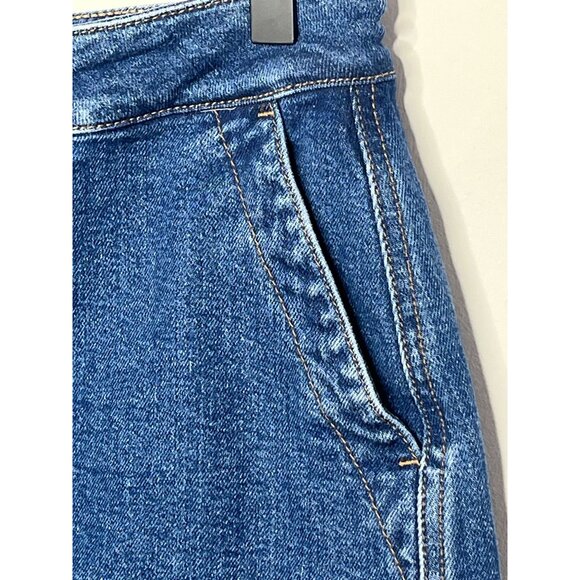 Loft Denim Button Front Mini Skirt Blue XS / 2 Casual Stretch - Picture 7 of 16